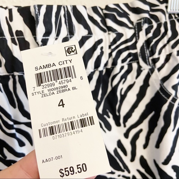 Bar III Zebra Mini Skirt Paperbag Ruffle High Waist Stretch Denim Women 4 - Picture 8 of 8